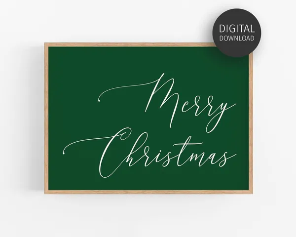 Merry Christmas Sign Holiday Decor Quote Poster