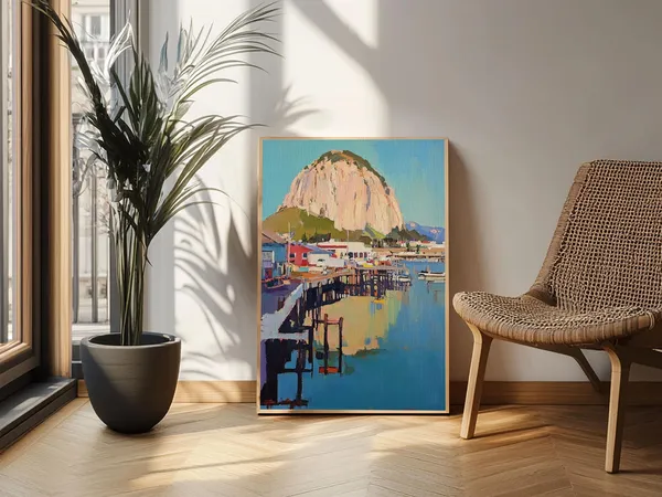 Morro Bay California Travel Poster, Wall Art Print