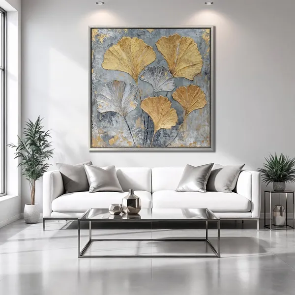 Ginkgo Leaves Botanical Art Print, Stylish Leaf Decor