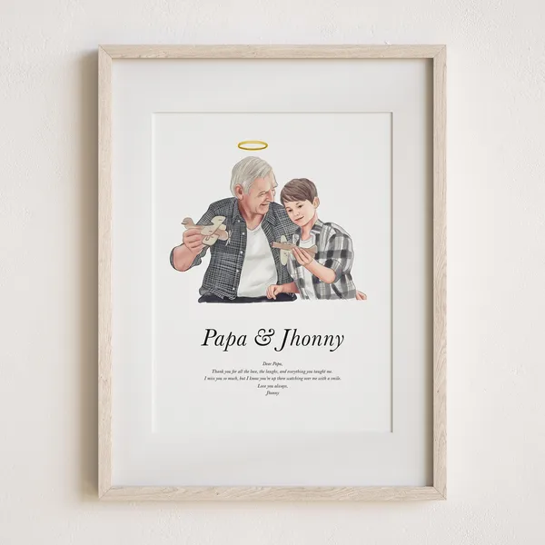 Memorial Portrait Photo Merge, Family Portrait Art Print