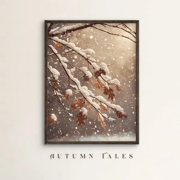 Moody Winter Forest Art Print, Seasonal Wall Decor