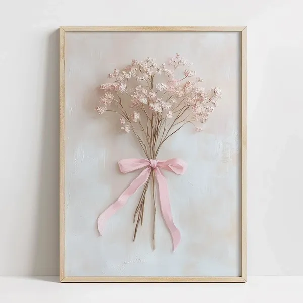 Vintage White Flowers Botanical Farmhouse Art Print