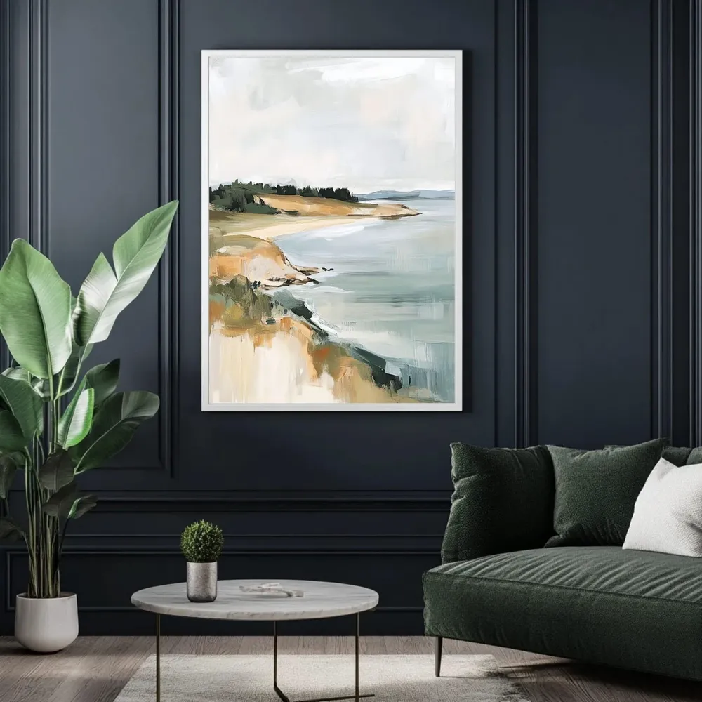 Vintage Beach Shoreline Art Print, Pastel Coastal - Image 3