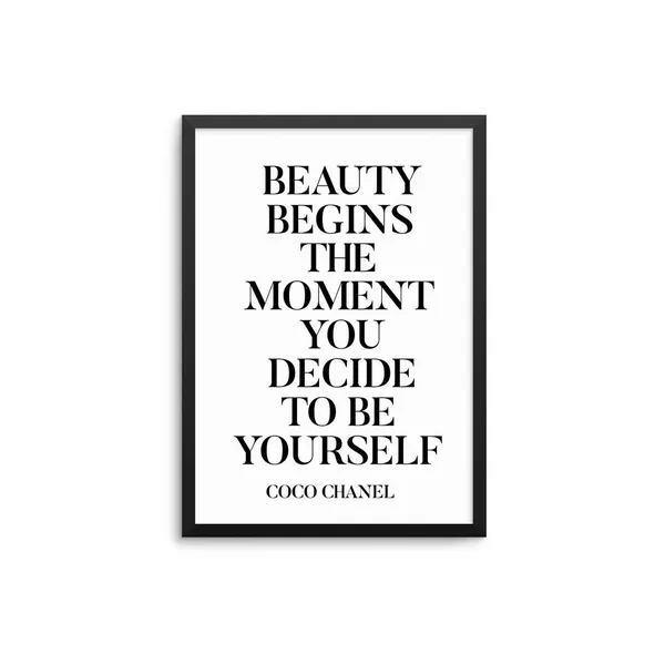 Beauty Begins With You Inspirational Quote Art Print