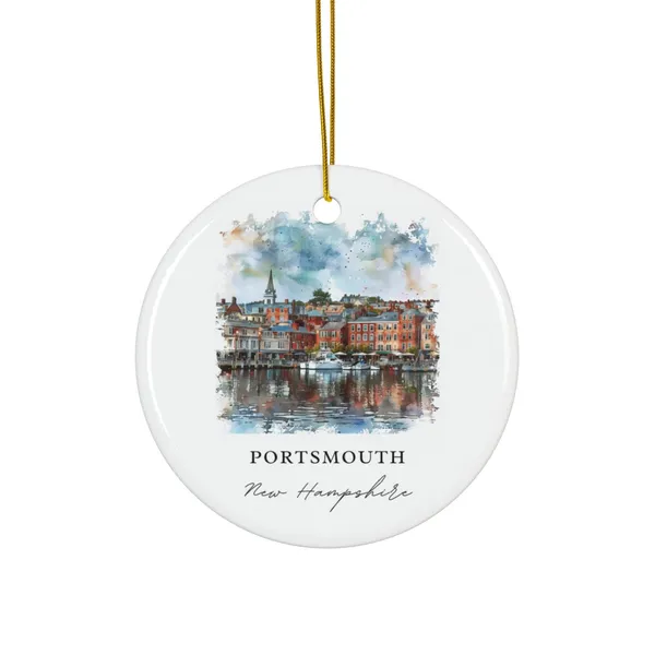 Portsmouth NH Christmas Travel Poster, New Hampshire