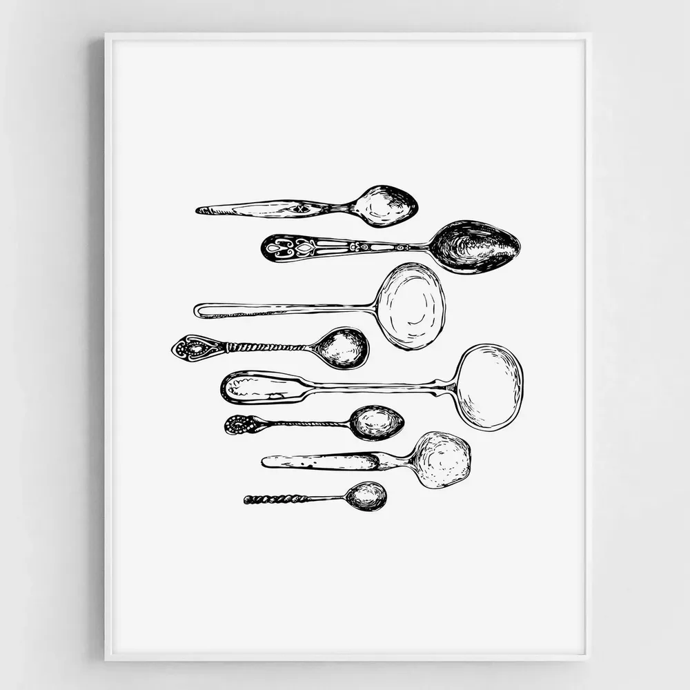 Vintage Spoons Kitchen Wall Art Print - Image 2
