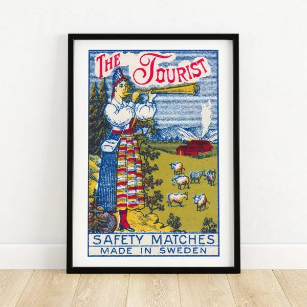 Traditional Swedish Woman Vintage Poster Print