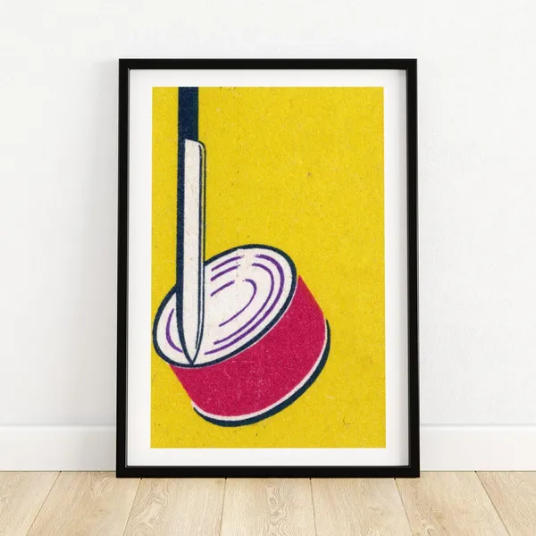 Opening Can With Knife Vintage Eastern Europe Art Print