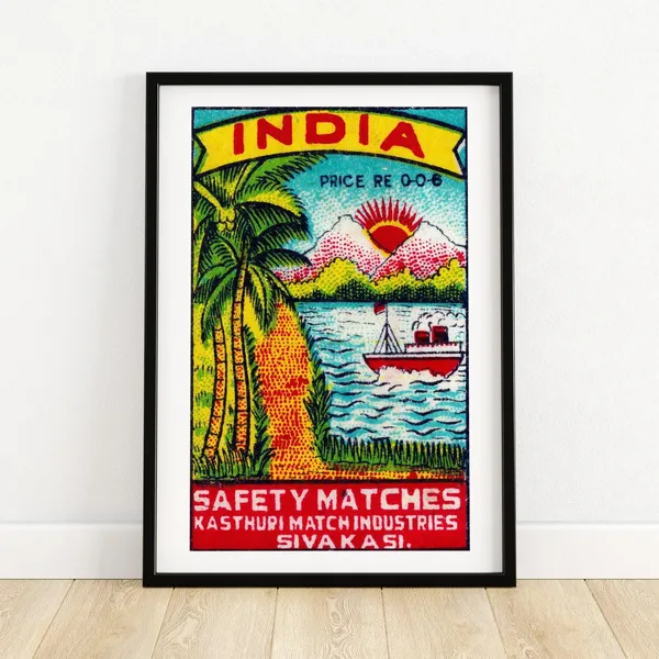 Indian Tropical Coast Vintage Travel Poster Print