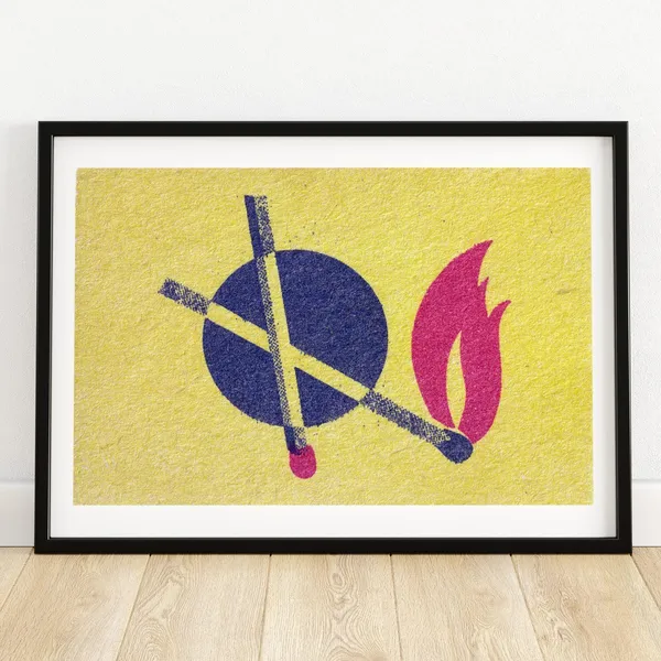 Crossed Matches Matchbox Aesthetic Vintage Poster Print