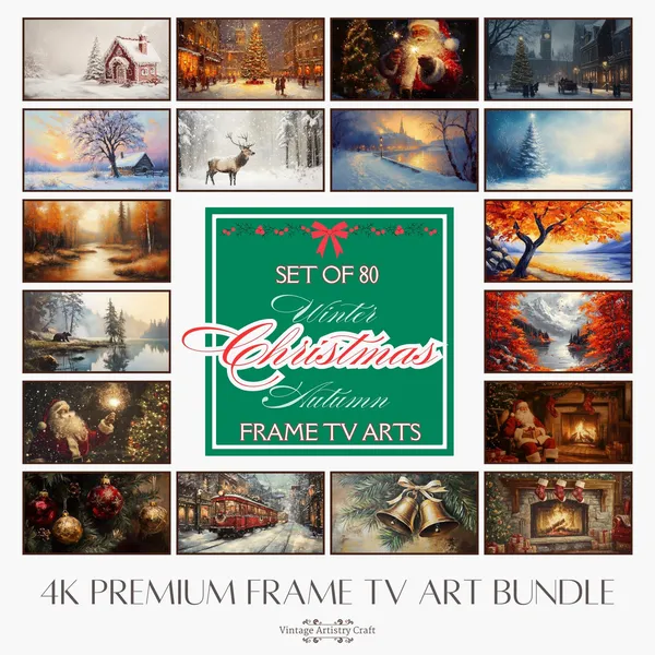 Christmas Vintage Holiday Art Print, Neutral Farmhouse