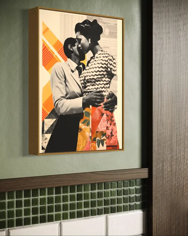 Romantic Vintage Collage Black Girl Art Print