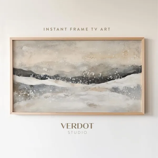 Abstract Winter Landscape Art Print, Modern Holiday Decor