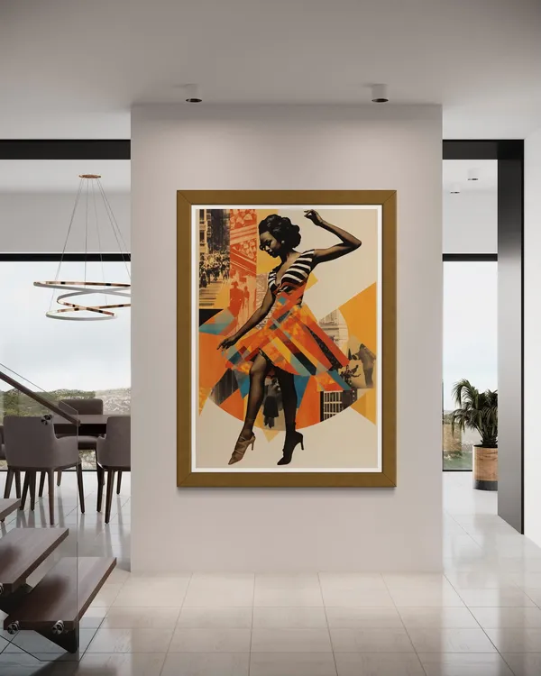 Romantic Vintage Black Girl Art Print, Rustic Decor