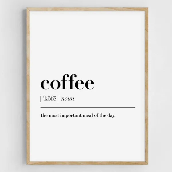 Coffee Definition Funny Kitchen Art Print
