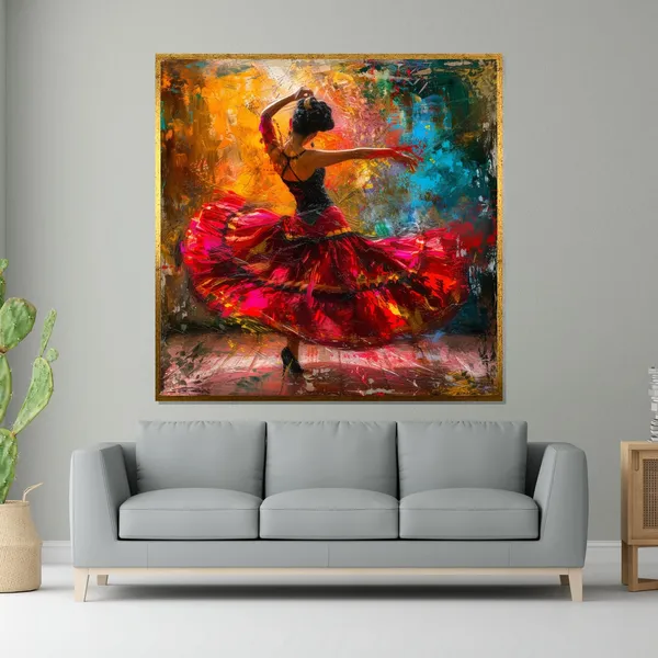 Flamenco Dancer Art Poster, Spanish Dance Design
