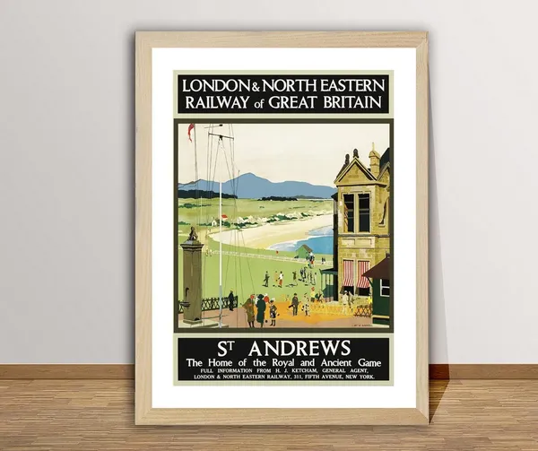 St Andrews Vintage Travel Poster, Scotland Art Print