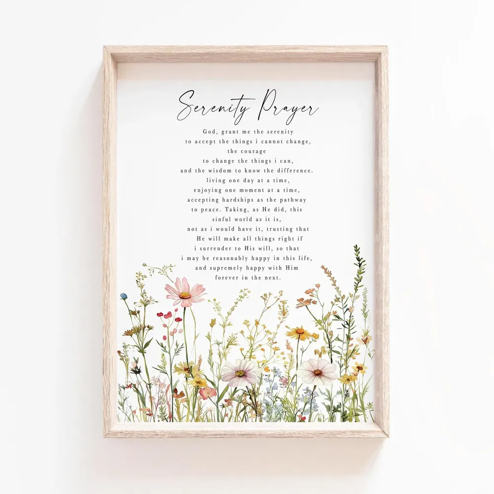 The Serenity Prayer Christian Bible Verse Poster