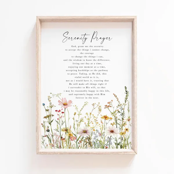 The Serenity Prayer Christian Bible Verse Poster