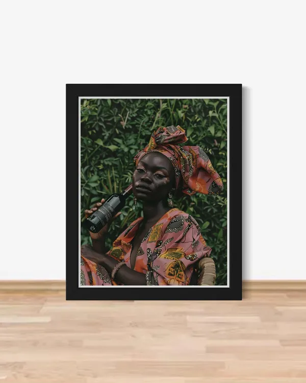 Modern African Woman Headwrap Portrait Art Print