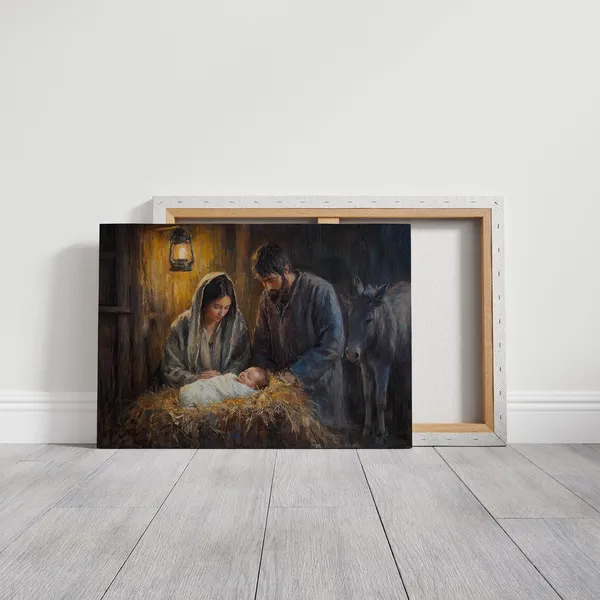 Christian Nativity Jesus In The Manger Art Print