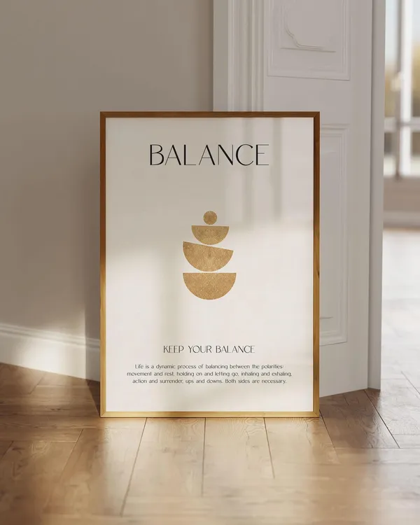 Keep Your Balance Quotes Poster, Minimalist Art Print