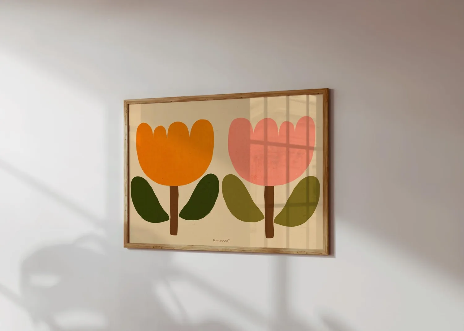 Hand Drawn Tulips Poster Print, Abstract Flower Art - Image 2