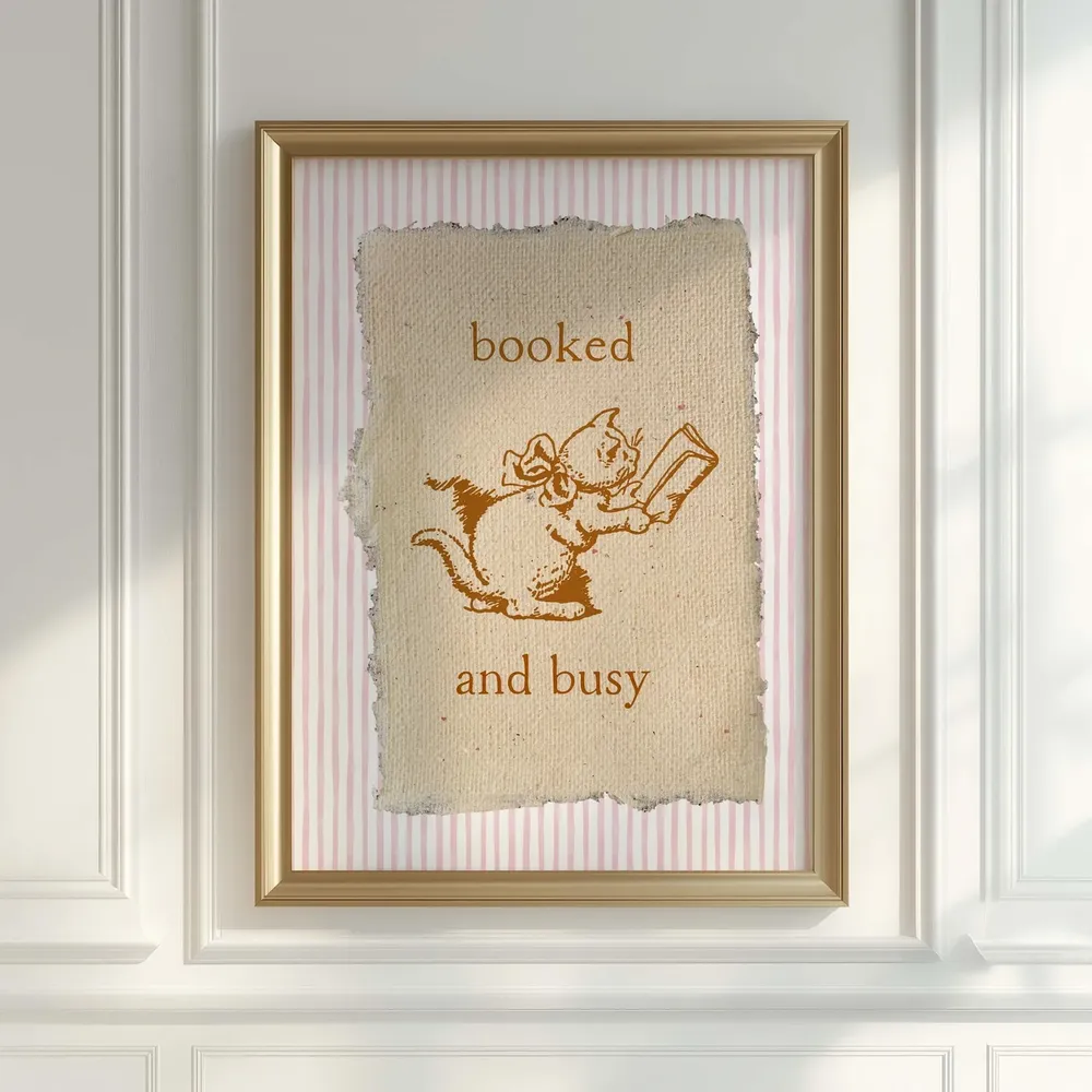 Coquette Book Art, Cute Reading Poster - Image 4