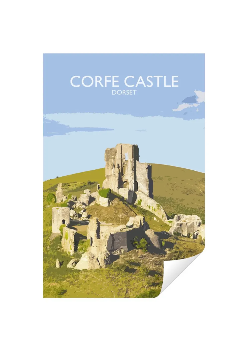 Corfe Castle Poster, Dorset England Travel Poster - Image 4