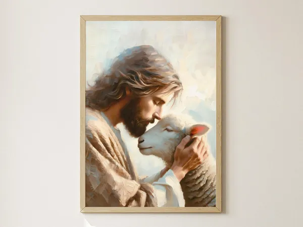 Forever Loved Jesus Saves Lamb Art Print