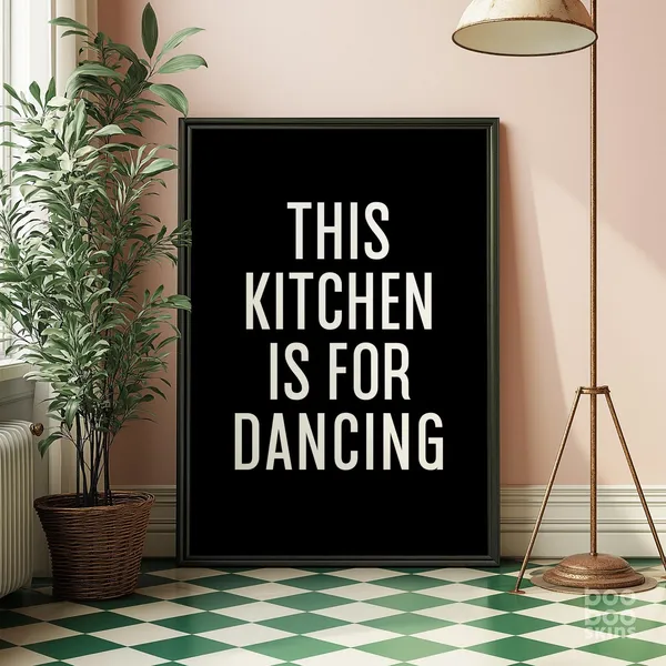 This Kitchen Is For Dancing Music Art Print