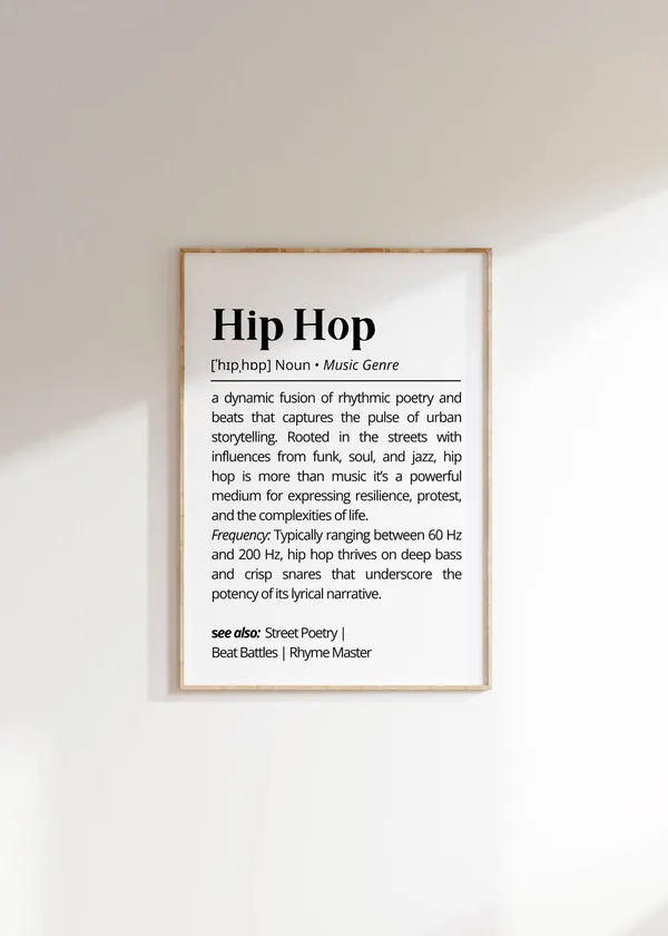 Hip Hop Music Definition Typography Art Print