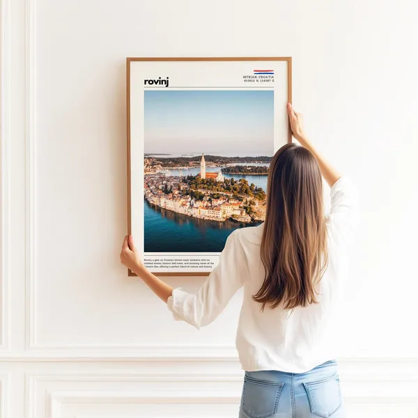 Rovinj Croatia Travel Poster, Adriatic Coast