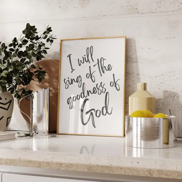 Goodness Of God Lyric Christian Wall Decor Art Print