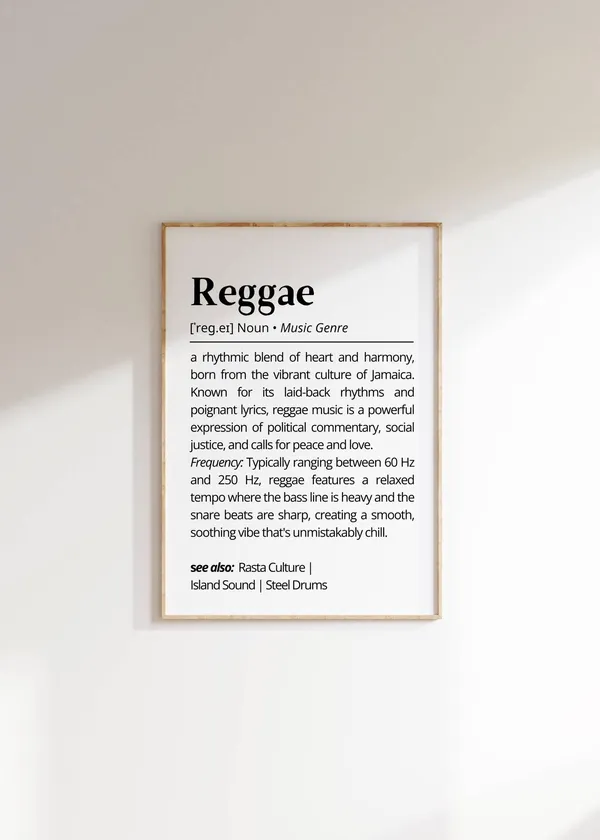 Reggae Music Definition Minimalist Art Print