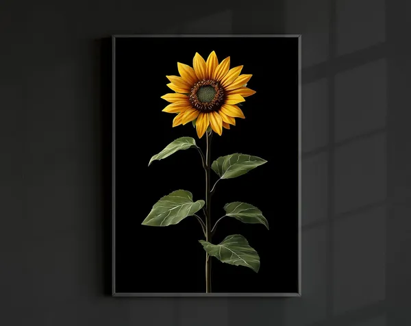 Sunflower Photo Botanical Minimal Modern Art Print