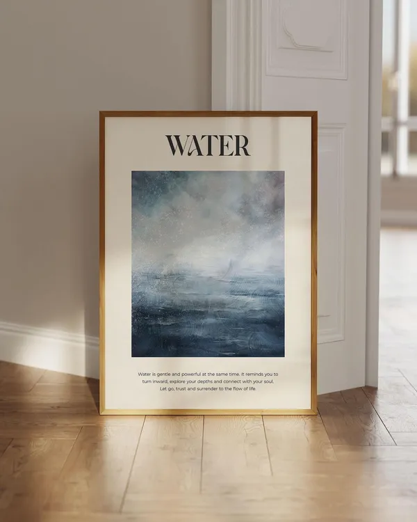 Water Element Inspirational Poster, Spiritual Wall Art