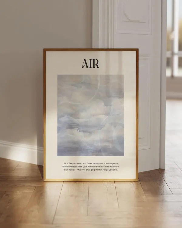 Air Element Inspirational Poster, Spiritual Wall Art