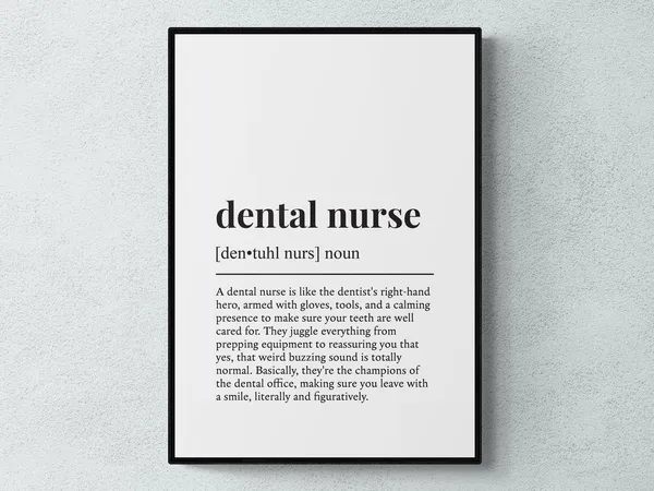 Dental Nurse Funny Definition Job Work Gift Art Print