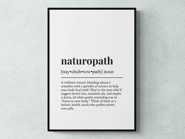 Naturopath Funny Definition Typography Art Print
