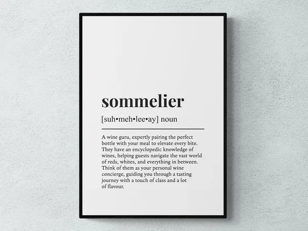 Sommelier Funny Definition Typography Art Print