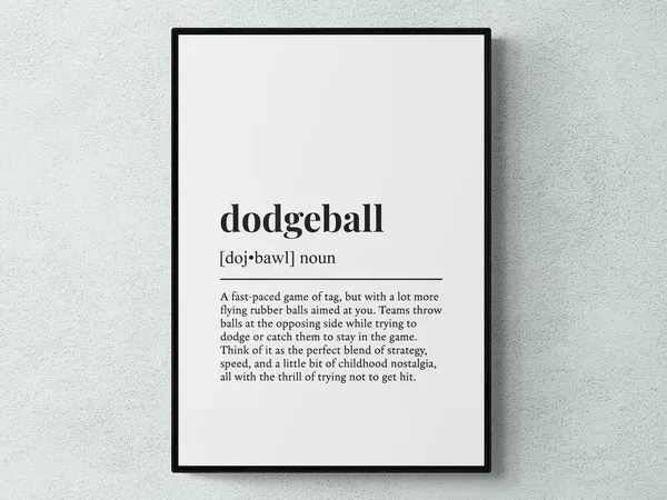 Dodgeball Funny Definition Sport Poster Print