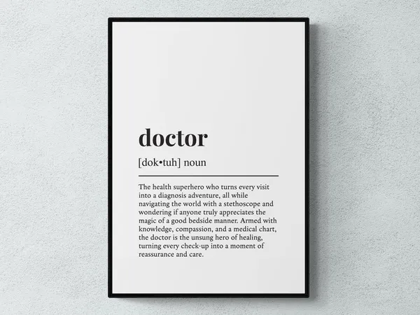 Doctor Funny Definition Typography Art Print