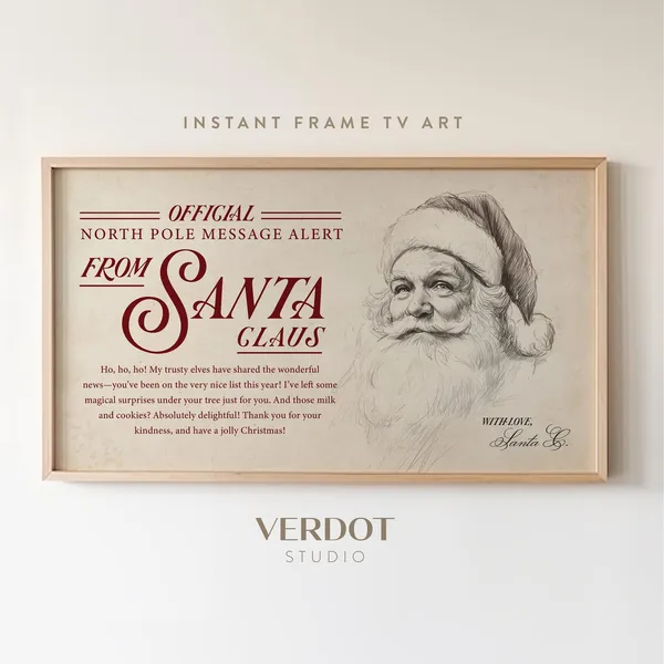 Message From Santa Christmas Day Holiday Art Print