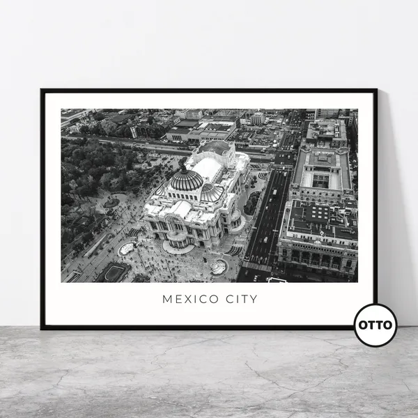 Mexico City Travel Poster, Palacio De Bellas Artes