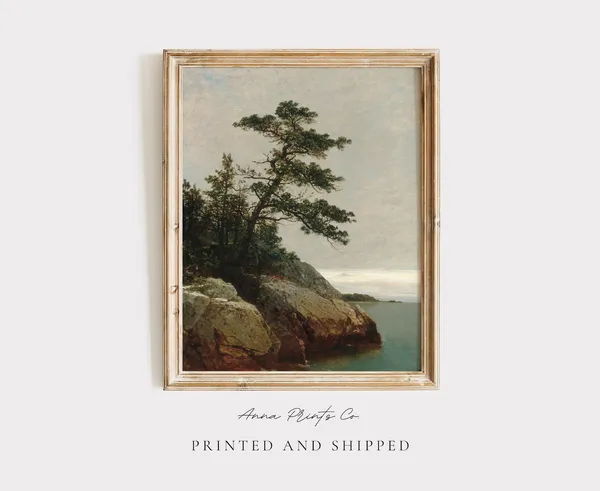 Old Pine on the Coast Vintage Landscape Art Print