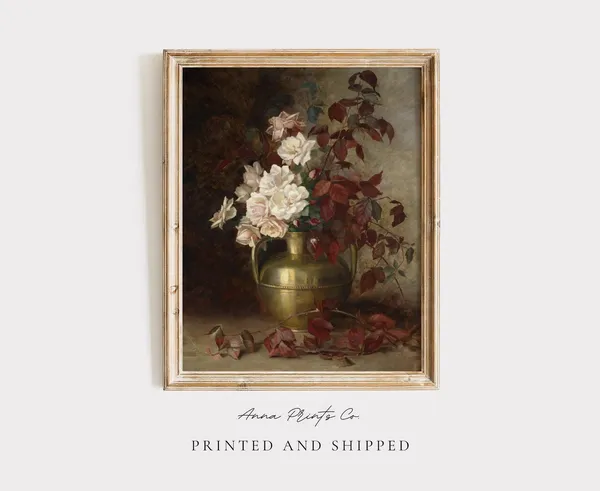 Antique Rose Bouquet Vintage Still Life Art Print