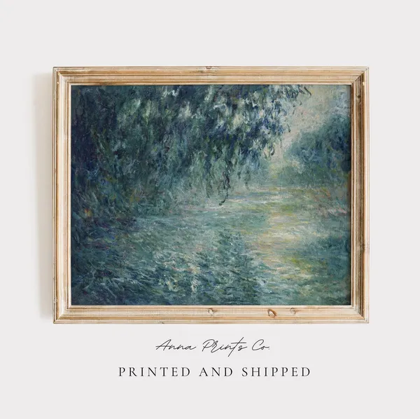 Claude Monet Morning on the Seine, Vintage Art Print