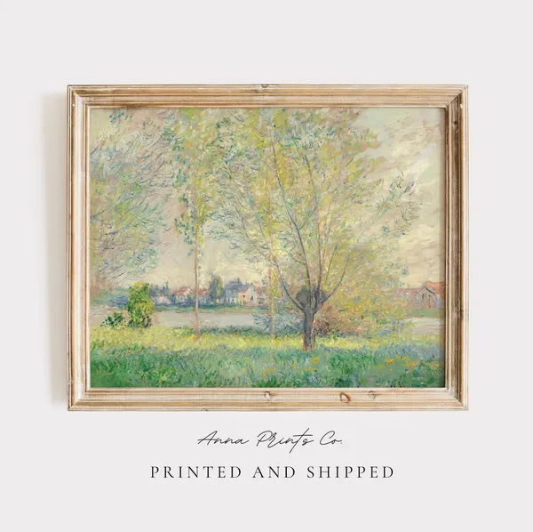 Claude Monet's The Willows, Vintage Art Print