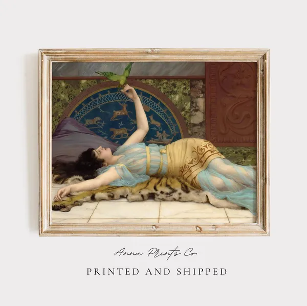 Woman in Repose Antique Painting Reproduction Art Print